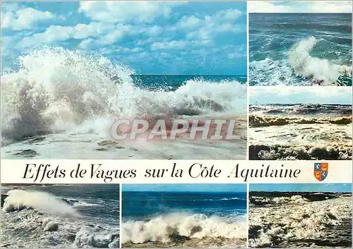 Moderne Karte Cote Aquitaine Effets de vagues