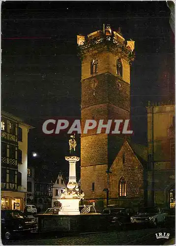 Moderne Karte Obernai Bas Rhin La fontaine Ste Odile et le Kappellturm