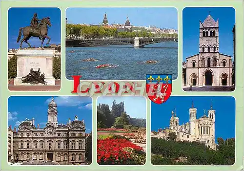 Moderne Karte Lyon Rhone La Place Bellecour Le Rhone L'Eglise d'Ainay