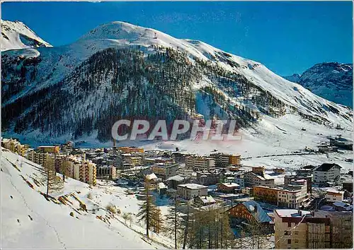 Moderne Karte Val d'Isere Savoie Vue generale et pistes de Solaise