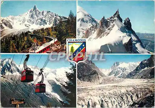 Cartes postales moderne Chamonix Mont Blanc Le chemin de fer du Montenvers et Aiguille du Dru