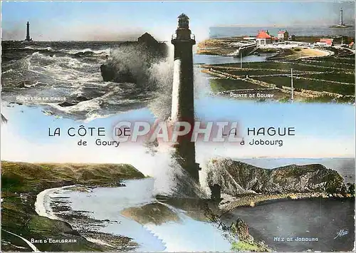 Moderne Karte La Cote de Goury La Hague a Jobourg Pointe de la Hague Pointe de Goury Phare