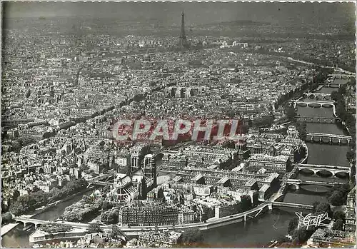 Moderne Karte Paris Vue aerienne Notre Dame de Paris l'ile de la Cite