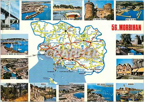 Moderne Karte Morbihan Prefecture Vannes Sous Prefectures Lorient Pontivy