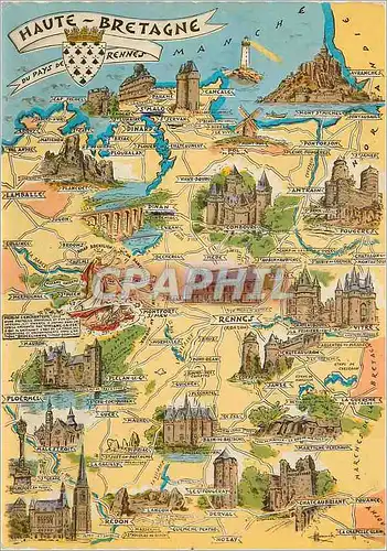 Moderne Karte Les Provinces Francaises Bretagne Haute Bretagne