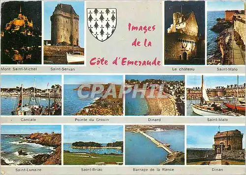 Cartes postales moderne Images de la Cote d'Emeraude Mont Saint Michel Saint Servan Le Chateau Saint Malo