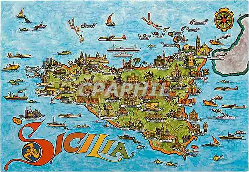Cartes postales moderne Sicilia