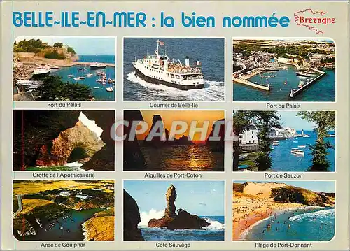 Moderne Karte Belle ile en Mer La bien nommee Ses sites touristiques