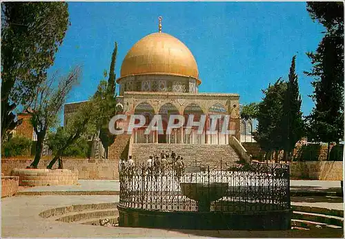 Moderne Karte Jerusalem Old City Mosque of Omar Dome of the rock Site of the Jewish Temple