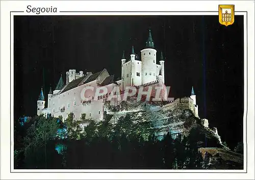 Cartes postales moderne Segovia Alcazar Vue nocturne