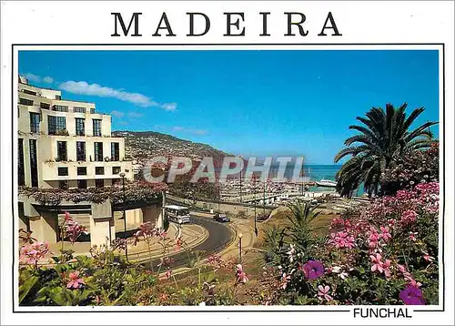 Moderne Karte Funchal Madeira Au centre la marine vue des le Parc Santa Catarina