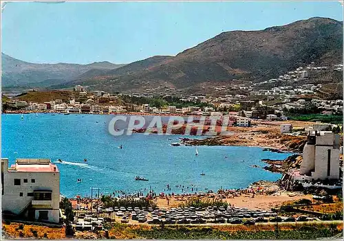 Moderne Karte Costa Brava Llansa Vista de playa Grifeu y puerto