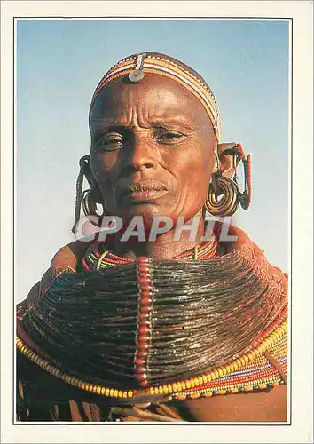 Cartes postales moderne Samburu Woman in tribal costume Au nord du Kenya
