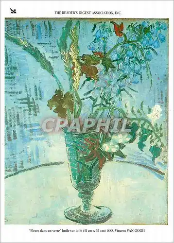 Cartes postales moderne The Readers Digest Association Fleurs dans une verre huile sur toile Van Gogh