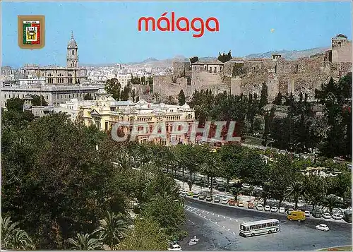 Cartes postales moderne Malaga Costa del Sol Alcazaba Cathedrale Hotel de Ville