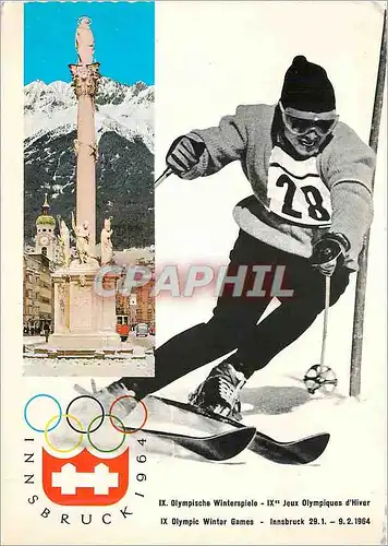 Moderne Karte Olympische Winterspiele Alpenstadt Innsbruck Jeux Olympiques 1964