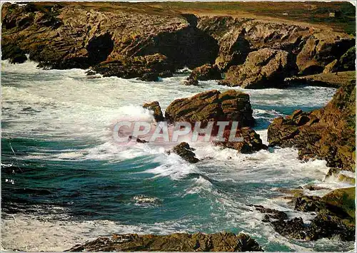 Cartes postales moderne La Bretagne Pittoresque Defiant les assants d'une met violento la cote Sauvage Presqui'ile de Qu