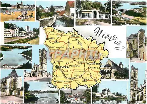 Moderne Karte Nievre Superficie 688 800 ha Population 240 000 hab Prefecture Nevers