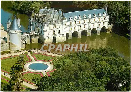 Cartes postales moderne Les Merveilles du Val de Loire Le Chateau de Chenonceau (Indre et Loire) Vue aerienne du Chateau