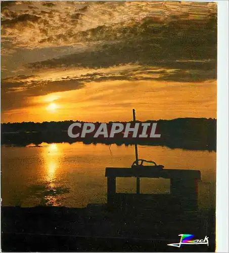 Moderne Karte Couleurs de Bretagne Derniere reflets du soleil sur les etangs Ponds Sunset