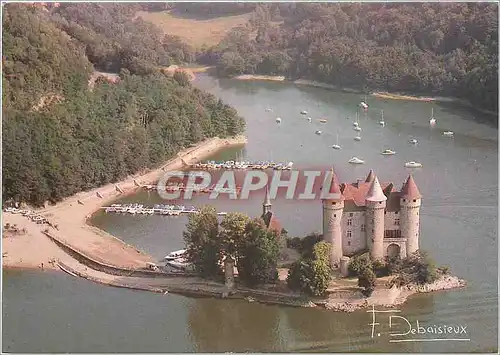 Moderne Karte Debaisieux Chateau de Val (XVe) sur la retenue du barrage de Bort (Cantal) l'Auvergne est une Il