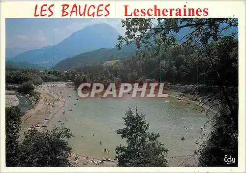 Moderne Karte Dans le massif des Bagues (Savoie) le plan d'eau de Lescheraine sur les bords du cheran offre fr