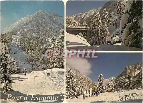 Cartes postales moderne Regards sur les Pyrenees Ski au pont d'Espagne 1500 m