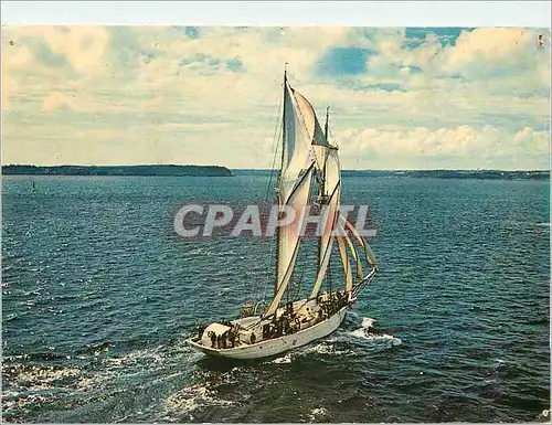 Cartes postales moderne Couleurs de Bretagne La belle Poule navire ecole cap sur le large