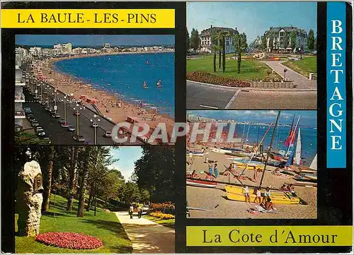 Cartes postales moderne La Cote d'Amour La Baule les Pins La plage la place des Palmiers et de parc des Dryades