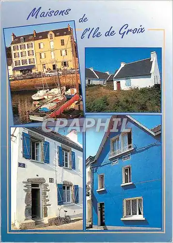 Cartes postales moderne Les maisons traditionnelles au port l'ecomusee de Kerlard et facades typiques de l'ile Ile de Gr