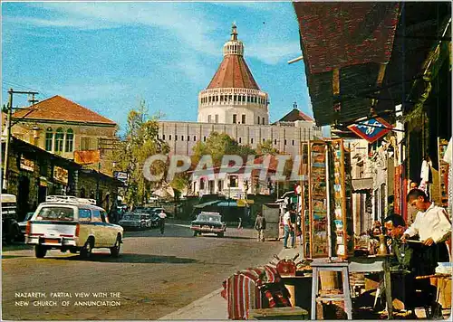 Moderne Karte Nazareth Partial View With the New church of annunciation