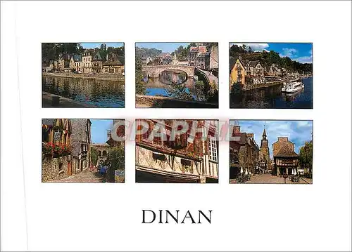 Cartes postales moderne Couleurs de Bretagne Dinan (Cotes d'Armor) Les vieilles maisons du port et les rues du Jerzual e