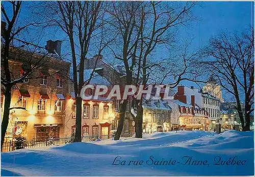 Cartes postales moderne Quebec La charmante rue Sainte Anne un Soir de Fevrier