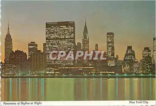 Moderne Karte New York City Panorama of Dkyline at Night