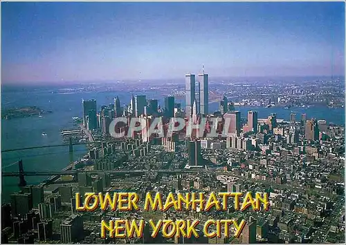 Moderne Karte New York Arerial veiw of Lower New York Skylilne