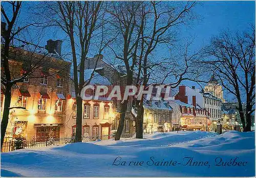 Cartes postales moderne Quebec la charmante rue Sainte Anne un soir de levrier