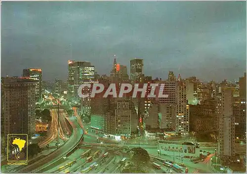 Cartes postales moderne Brasil Nocturne view Bandeiras Square