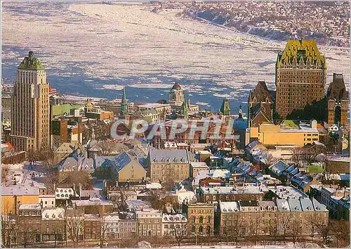 Moderne Karte Quebec La vieille cite sous la neige