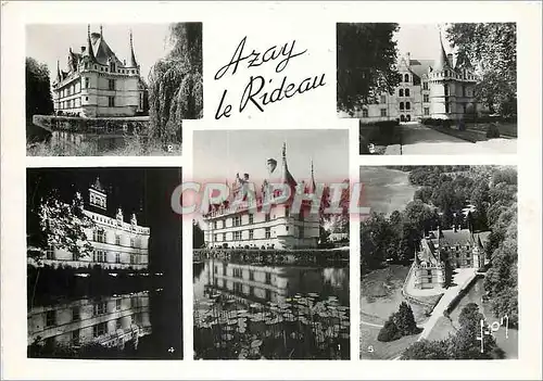 Moderne Karte Azay le Rideau (Indre et Loire) Le chateau le chateau