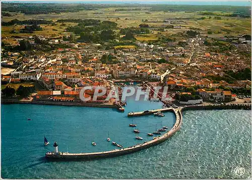 Moderne Karte Ile de Re La Flotte (Chte Mme) Le port et vue d'ensemble