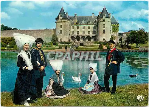 Moderne Karte Les Bategails de Saintonge Saint Romain de Benet Scene champetre au pied du chateau de la Rochec