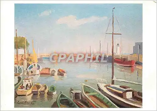 Moderne Karte Ile de Re Port de la Flotte Peiture de Louis Suire