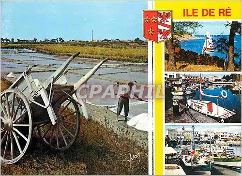 Moderne Karte Ile de Re Plage de Trousse Chemise Port de Saint Martin
