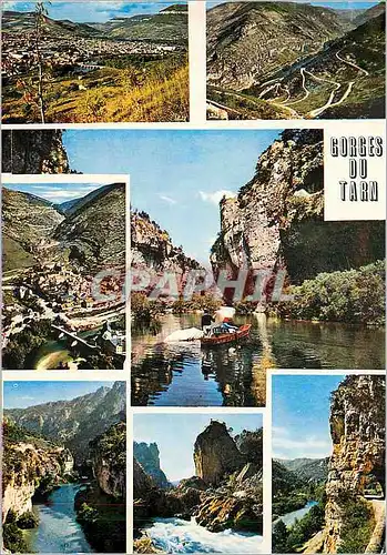 Cartes postales moderne Gorges du Tarn Vue generale de Milau Les Lacets a la Malene Sainte Enimie