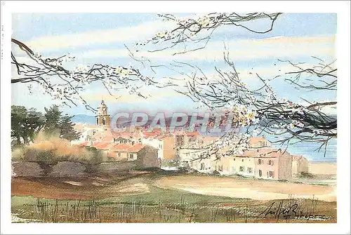 Cartes postales moderne Cartina Le village de Saint Tropez Aquarelle de Jean Michel Seiller