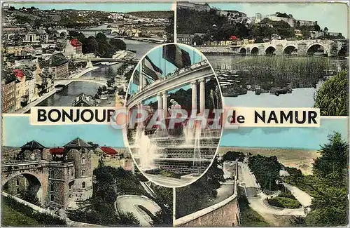 Moderne Karte Bonjour de Namur