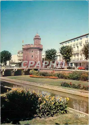 Moderne Karte Perpignan Pyrenees Orientales Le Castillet et les quais fleuris de la Basse