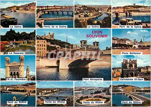 Moderne Karte Lyon Souvenir