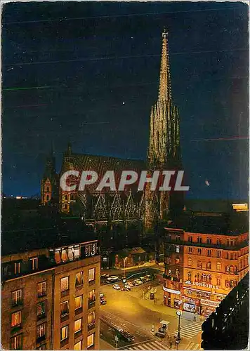 Cartes postales moderne Vienne Cathedrale de St Etienne illuminee