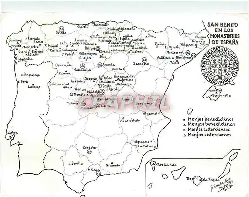 Moderne Karte San Benita en los monasterios de Espana
